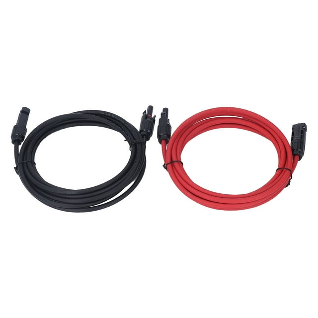 4mm² Solar Panel Extension Cable, Excellent Electrical Conductivity Copper Tin Plating IP68 Waterproof Solar Extension Cable 2pcs For Industry 1m / 3.3ft,3 M / 9.8ft,5m