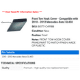 thumbnail image 2 of Front Tow Hook Cover - Compatible with 2010 - 2012 Mercedes-Benz GL450 2011, 2 of 2