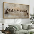thumbnail image 2 of Large Framed Canvas Print The Last Supper - Classic Religious ChristianWall Art Decorative Ready to Hang Painting for Living room Bedroom 60x30 inches Natural Frame, 2 of 7