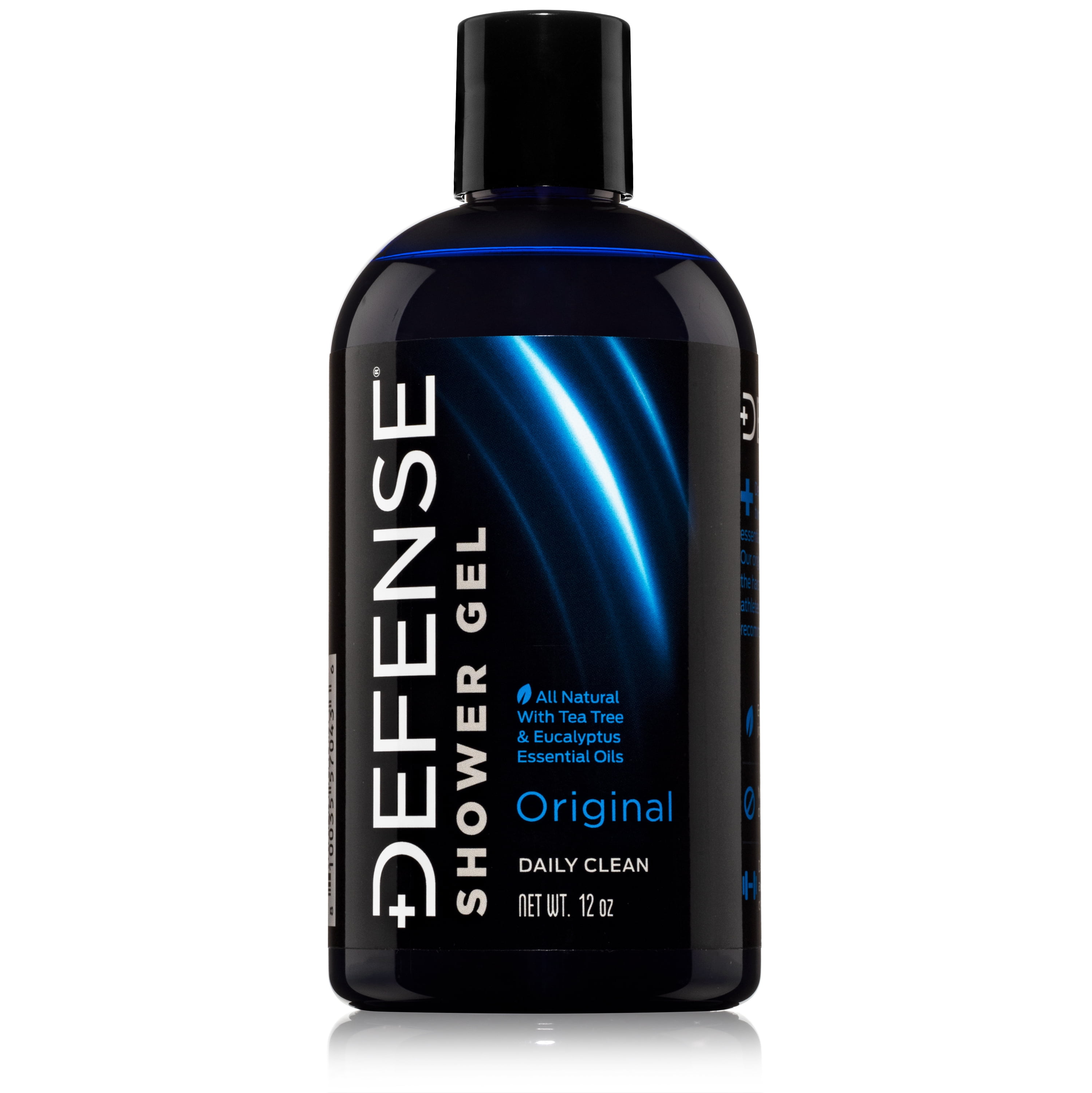 Defense Soap Body Wash Shower Gel 12 Oz (3 Pack) | Natural Tea Tree Oil and Eucalyptus Oil