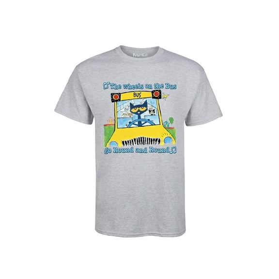 Pete The Cat - Wheels On The Bus Multi - Men's Short Sleeve Graphic T-Shirt