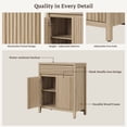 thumbnail image 6 of SICOTAS Farmhouse Buffet Sideboard Cabinet with Drawers, 29" W Fluted Coffee Bar with Adjustable Shelves, Small Modular Storage Cabinet Set of 3 for Dining Room, Living Room, Entryway, Oak, 6 of 9