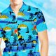 thumbnail image 3 of Camisa con estampado floral con botones y solapa de manga corta Blusa de moda informal de verano para hombres, 3 of 5