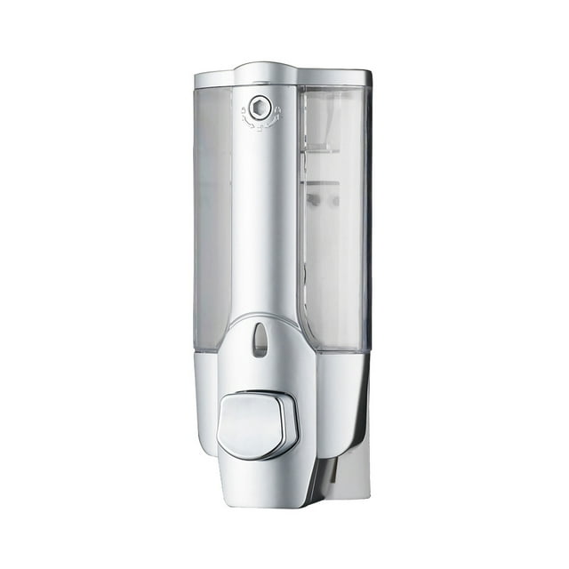 Dispensador de jabón líquido de plástico rellenable, manual, de pared, tipo pulsador, 1 unidad