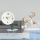 thumbnail image 2 of Reloj de pared europeo moderno con estatuas de renos, silencioso, sin tictac, con números , escultura decorativa colgante para decoración del h, 2 of 8