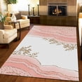 thumbnail image 2 of Luxury Girly Pink Gold Irregular Stripes Art Area Rug, Nordic Abstract Palm Leaves Rug, Cozy Non-Slip Breathable Washable Thin Mat For Living Room Bedroom Entryway Girls Room 4x6ft, 2 of 6