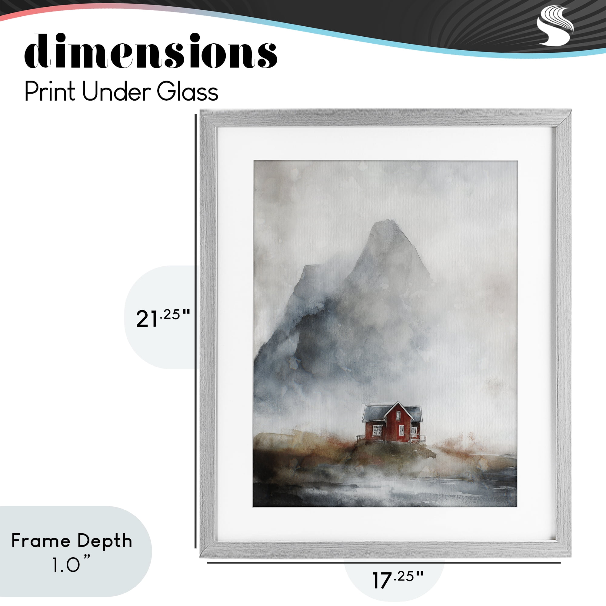 Stupell Industries Foggy Hugged Hut Gray Framed Print Under Glass, design by Svetlana Aleynikova