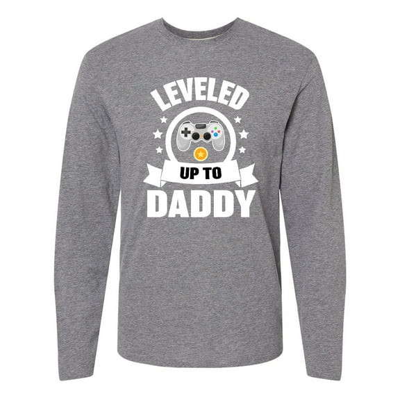 Inktastic Leveled up To Daddy with Game Controller Long Sleeve T-Shirt