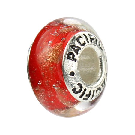 West Coast Jewelry Women's One of a Kind Sterling Silver Murano Glass Bead Charm