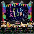 thumbnail image 4 of Glow Neon Birthday Party Backdrop-Glow in The Dark Let’s Glow Banner Backdrop Black Light Themed Photography, 4 of 5
