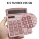 thumbnail image 5 of Crrynuo - Calculadora de escritorio (rosa) - Pantalla LCD grande de 12 dígitos - Alimentación dual (celda solar + pilas AA) - Teclas grandes - Apagado automático, 5 of 6