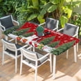 thumbnail image 2 of Red Christmas Table Cloths for 3 Foot Rectangle Tables, Snowman Xmas Tree Gifts Snowflake Winter Patio Waterproof Elastic Fitted Tablecloths, Washable Rectangular Table Cover for Camping, 2 of 8