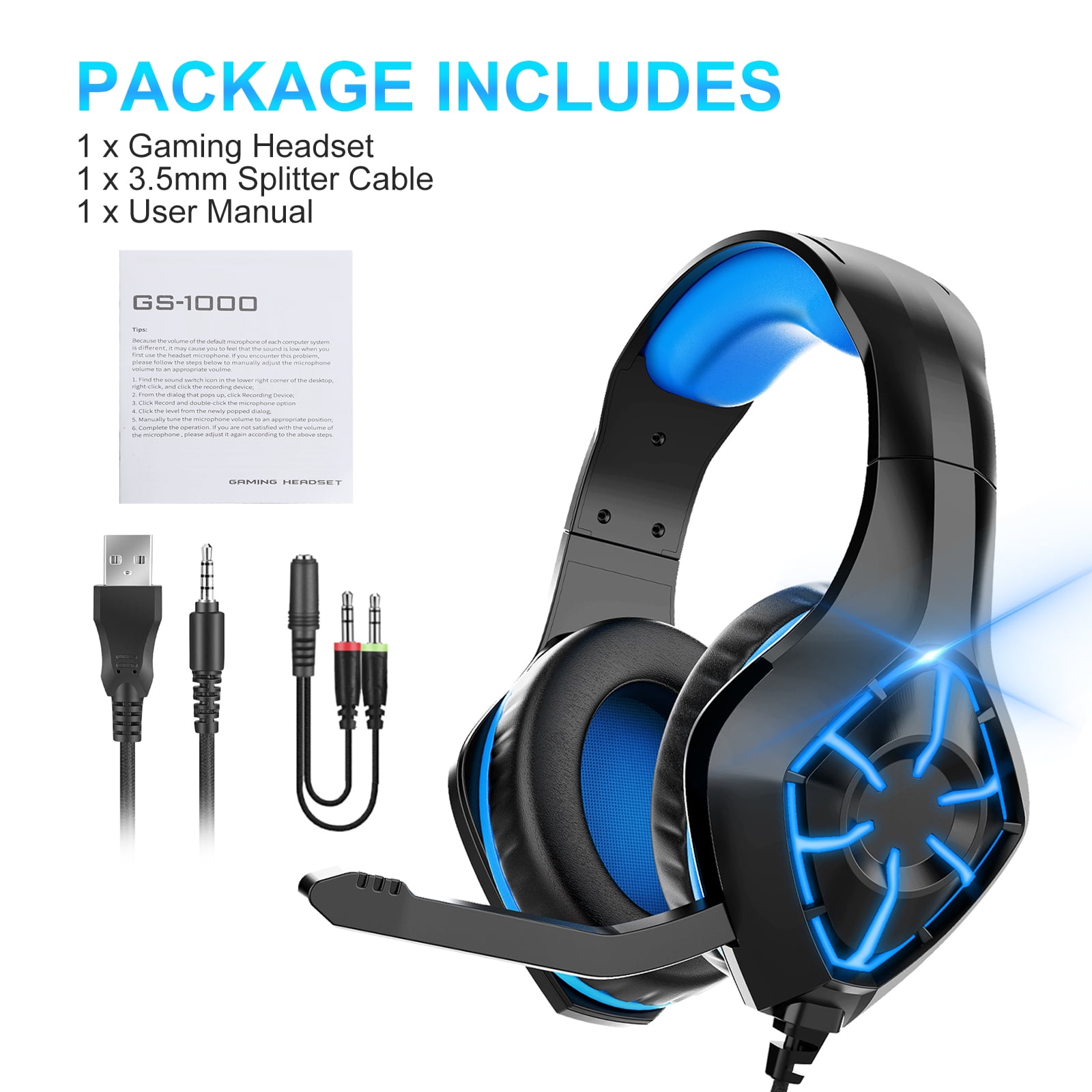 Professional Led Light Wired Gaming Headphones With Microphone For Computer  PS4 PS5 Xbox Bass Stereo PC Gaming Headset Gifts - AliExpress