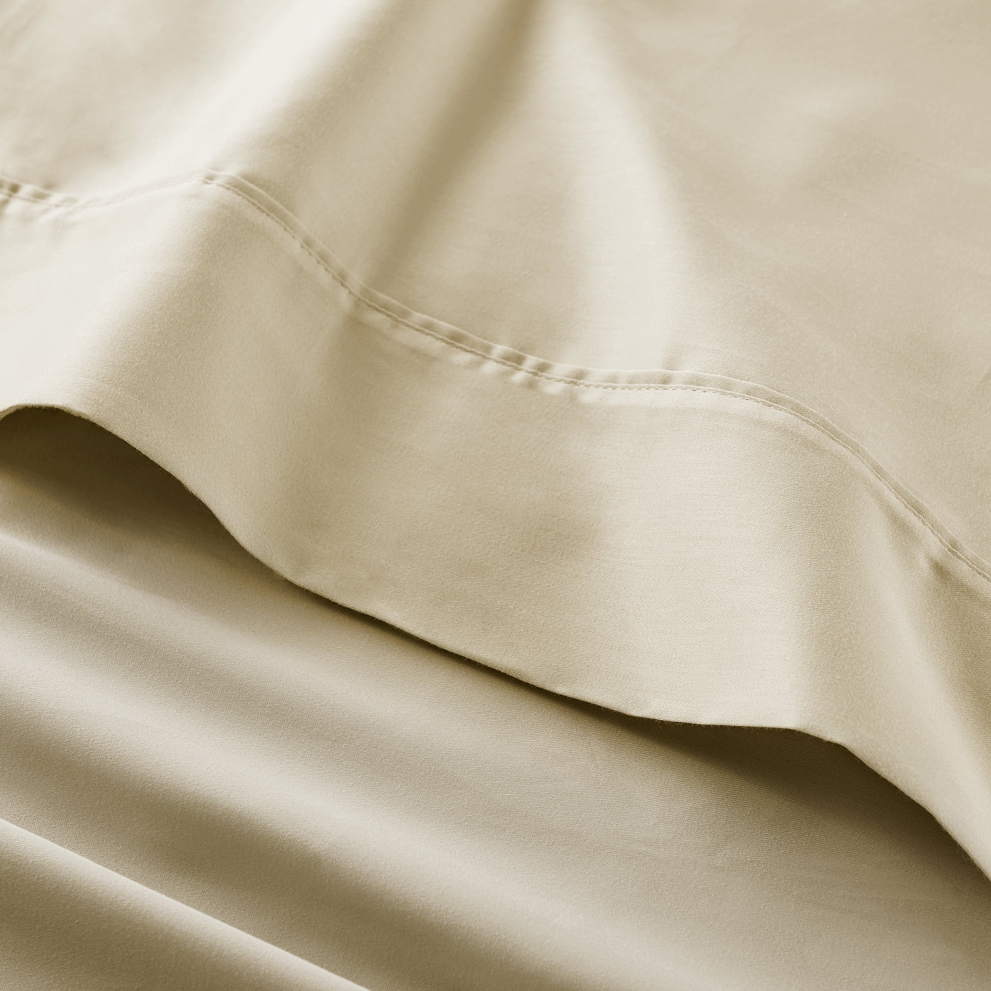Better Homes & Gardens 3-Piece 300 Thread Count Almond Biscuit Cotton Sateen Bed Sheet Set, Twin
