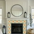 thumbnail image 4 of Mi Alma Floral Green Orange Tile Stickers - Removable Vinyl 4x4, 24 pcs, 4 of 16