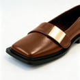 thumbnail image 7 of Women's Vintage Flat Loafers, Soft Cushioned Insole, Low Block Heel, Durable Rubber Outsole, Slip-On Comfort, Wide Toe Room, Casual Office Walking Shoes Brown G, 7 of 7