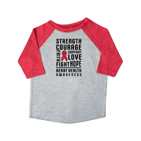 

Inktastic Heart Health Awareness Strength Courage Support Gift Toddler Boy or Toddler Girl T-Shirt