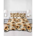 thumbnail image 3 of Vintage Sunflower Full Size Down Alternative Comforter, Lightweight Comforter Quilt Bedding Set with Pillow Shams Watercolor Summer Botanical All Seasons Bed Comforter Duvet Insert 78"x90", 3 of 7