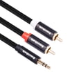 thumbnail image 2 of Paquete de 2 cables Smithok de 3,5 mm a RCA 1/8 macho a macho de 3 m, color negro, 2 of 7