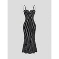 thumbnail image 6 of Black & White Polka Dot Sexy Casual Backless Sleeveless Spaghetti Strap Dress for Women Spring Summer, 6 of 10