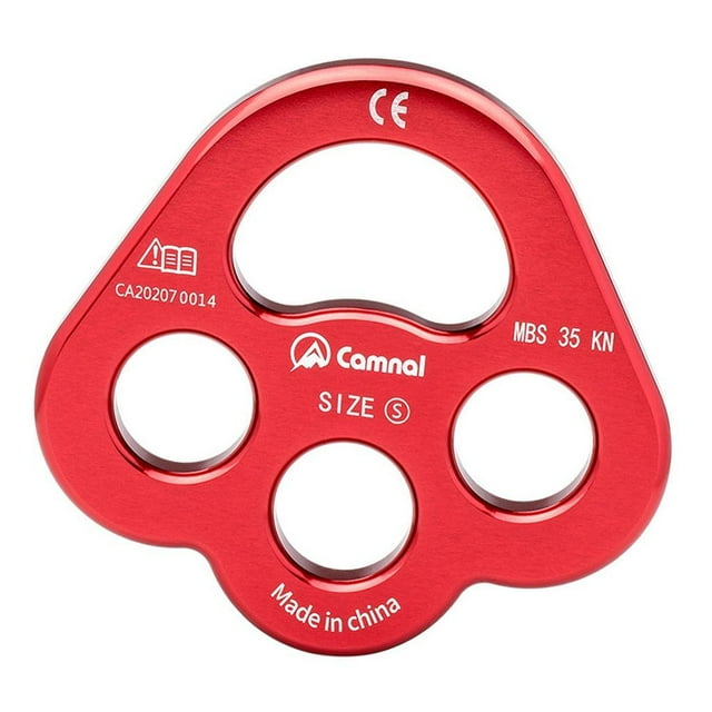 S SERENABLE Descender Plate 35KN Paw Rigging Plate 4 Holes Rock Climbing Gear Red