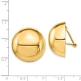 thumbnail image 3 of Real 14kt Yellow Gold Omega Clip 24mm Half Ball Non-pierced Earrings; for Adults and Teens; for Women and Men, 3 of 3
