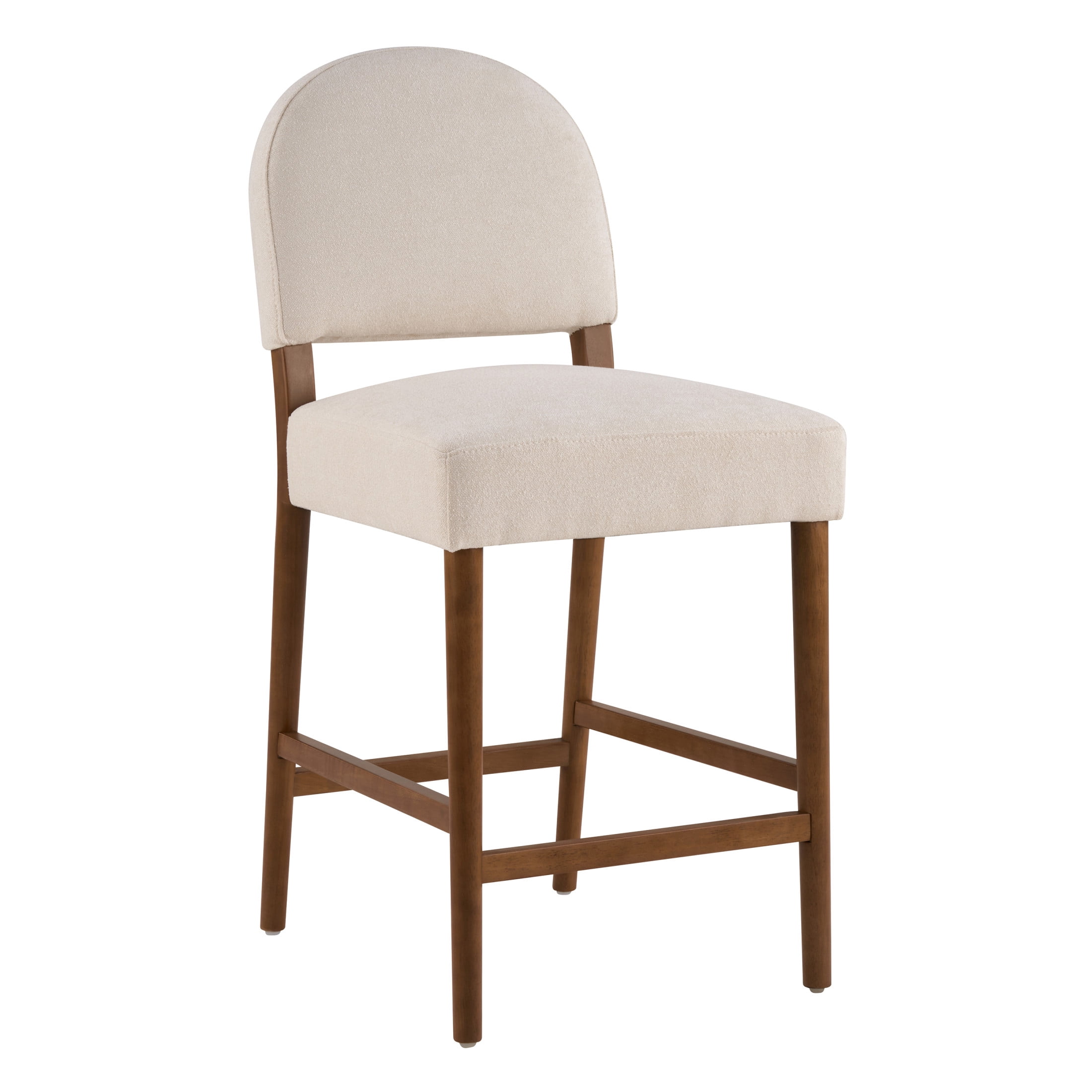 Christopher Knight Home 40" Modern Counter Height Fabric Bar Stools Set of 2, Rubberwood Frame, Beige
