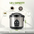 thumbnail image 4 of Moosum Rice Cooker Maker 10-Cup(Uncooked) with Steamer, Ceramic coating, BPA Free, Large capacity, Stainless Steel, 4 of 6