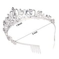 thumbnail image 4 of Didder Tiara de cristal plateado corona diadema princesa elegante corona con peines para mujeres niñas novia boda fiesta de cumpleaños, 4 of 4