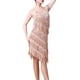 thumbnail image 4 of Vestido De Baile Con Borlas Y Lentejuelas Para Mujer, Vestido Flapper Para Samba Cha Cha 3XL, Dorado Champán, 4 of 8