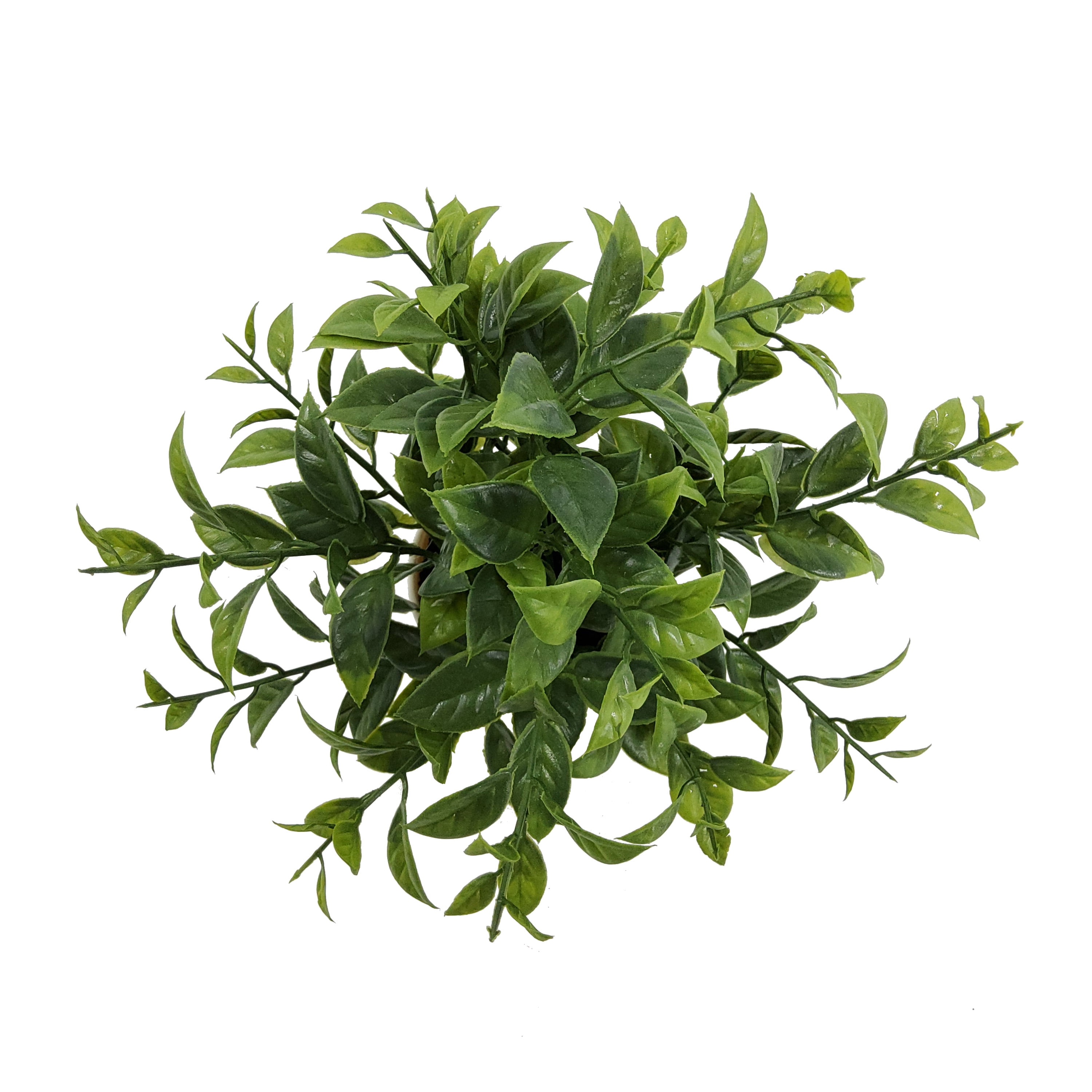 Mainstays Indoor Artificial 9in Tea Leaf in Pot, Green Color.