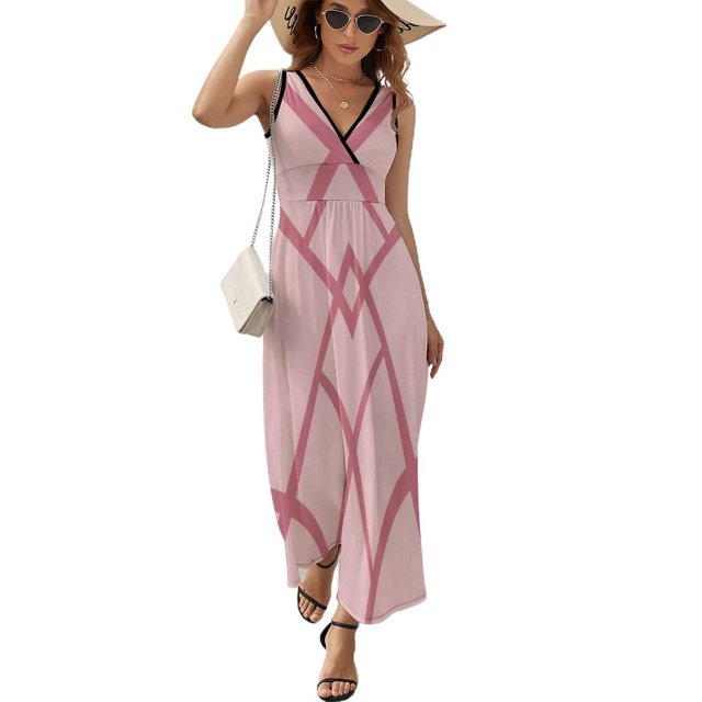 Diamond Grid Vestido Sin Mangas Para Mujer, Traje De, Ropa De Cumpleaños, Verano