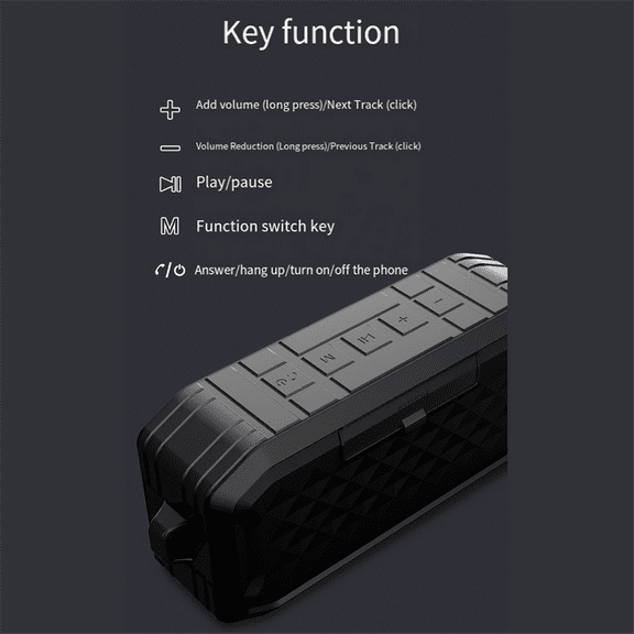 Wireless Bluetooth Speaker Waterproof Portable High Fidelity Outdoor Subwoofer Supports TF Card/USB/AUX/FM