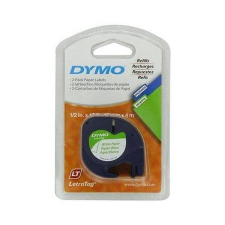 Free Label Maker - DYMO 10697 Self-Adhesive Paper Tape for LetraTag Label Makers, White (2 Pack of 2 Piece Each)