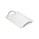 thumbnail image 3 of Bandeja rectangular para servir, bandeja para servir, almacenamiento de maquillaje, organizador de tocador de baño Borde plateado transparente., 3 of 9