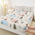 thumbnail image 4 of Erosebridal Kids Teens Jungle Adventure Bed Sheets 4pcs,Boys Girls Woodland Camping Theme King Sheets, 4 of 5