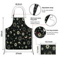 thumbnail image 3 of Black Gothic Sun Moon Star Pattern Apron-Garden Aprons for Women with Pockets-Cotton Linen Waterproof Kitchen Cooking Gardening Aprons Adjustable for Kitchen,Cooking,BBQ and Salon 33x27 Inch, 3 of 7