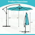 thumbnail image 3 of Gymax 10 FT Patio Offset Umbrella w/ X-shaped Base Infinite Tile & 360° Rotation Turquoise, 3 of 10