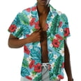 thumbnail image 4 of KUIFORTI Hawaii Plumeria Matching Vacation Outfits for Couples Fashionable Mens Casual Shirts Hawaii Dress Soft and Comfortable with Soft Fabric Quick-dry for Romantic Date, 4 of 5