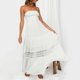 thumbnail image 5 of Vestido largo bohemio sin tirantes para mujer - Con adornos de encaje en los hombros, material de viscosa, corte A fluido, perfecto para la playa, bodas y vacaciones, 5 of 7