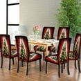thumbnail image 4 of muroi Christmas Chair Covers for Dining Room Set of 6 Spandex Stretch Dining Room Chair Cover Removable Washable Kitchen Parsons Chair Covers Seat Slipcovers, 4 of 6