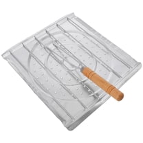 FRCOLOR Toast Rack Portable Grill Basket Wooden Handle Bbq Tools Outdoor Cooking Multi Functional Grilling Rack For Camping And Picnics