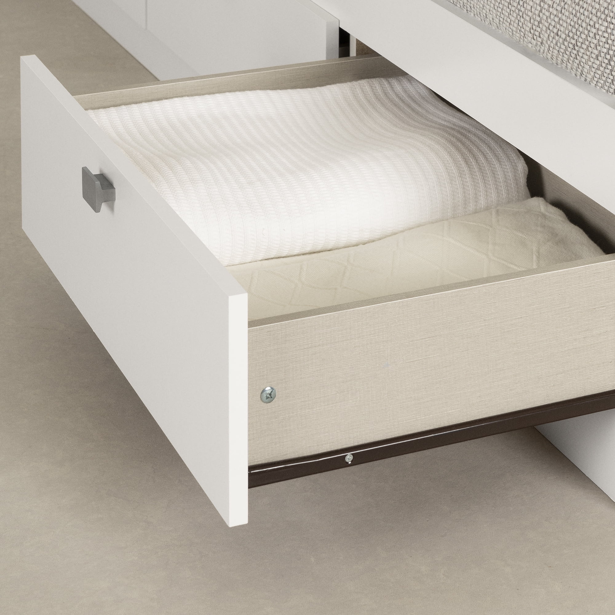 South Shore Spark Twin Mate's Platform Storage Bed with 3 Drawers, in Pure White