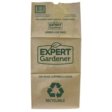 "Walmart" Lawn and Leaf Bag, 5 Count, Self Standing, Natural Kraft, 30 Gallon