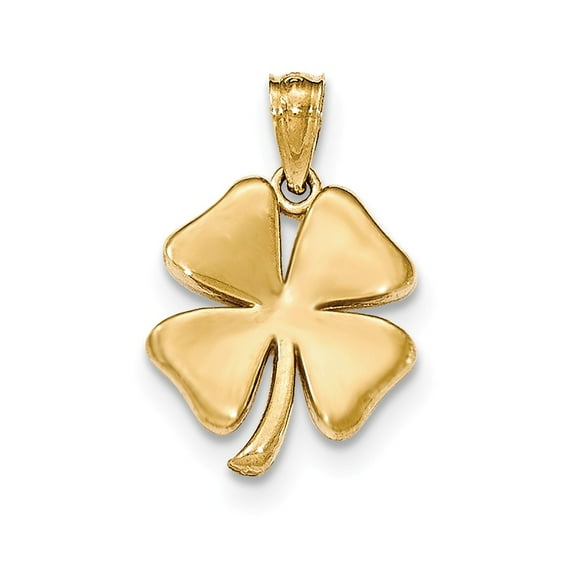 14k Yellow Gold Polished 4 Leaf Clover Pendant