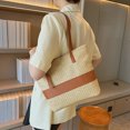thumbnail image 3 of Bolsos Playa Hecha A Mano para Mujer Bolso Tejido Casual Casual Tote Monederos (Caqui), 3 of 9