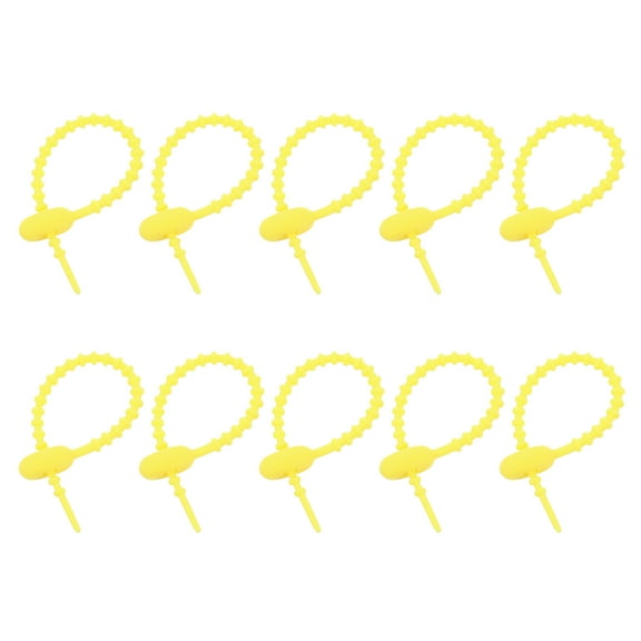 20Pack 4" Silicone Cable Ties, Reusable Zip Ties Wire Strips Organizer, Yellow