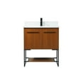 thumbnail image 3 of 30 inch single bathroom vanity in teak with backsplash, 3 of 8