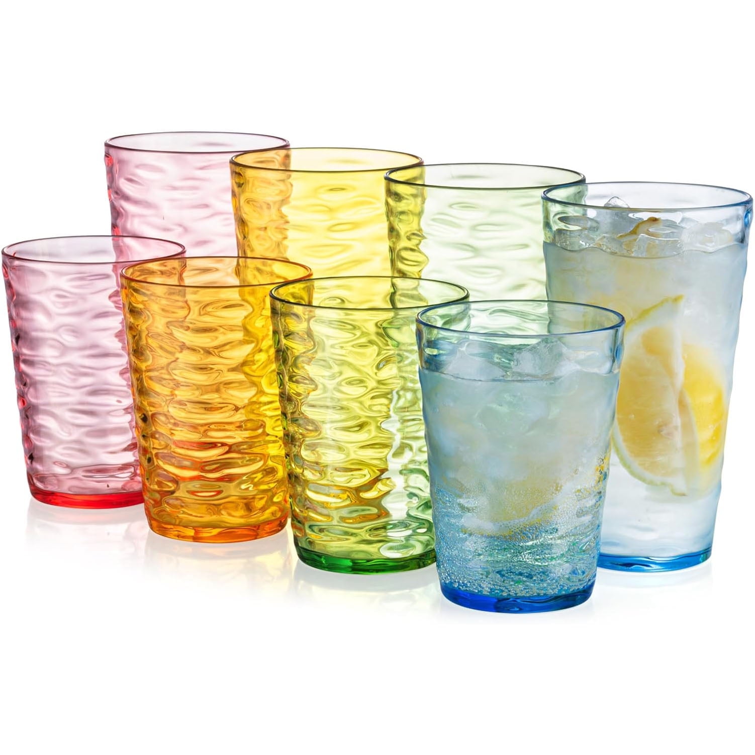 ZAINCA Multicolor Acrylic Tumblers – Set of 8