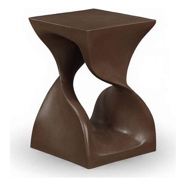 Meridian Furniture Jula Brun Table d'Appoint en Béton pour Intérieur/extérieur